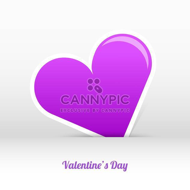 Vector valentines day card with purple heart and text place - vector gratuit #127455 