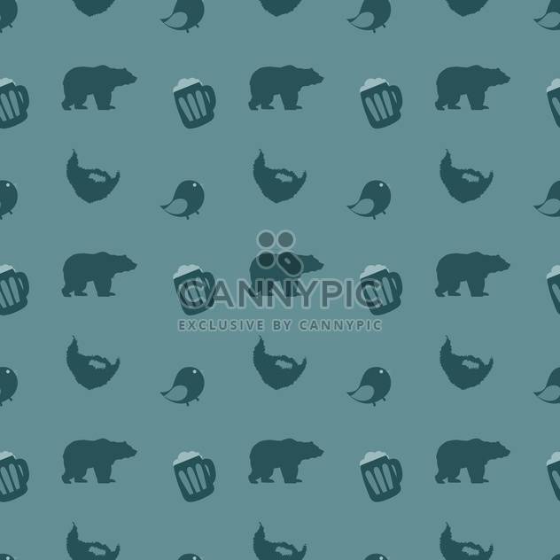 Bears and beer with birds on blue background - Kostenloses vector #127465