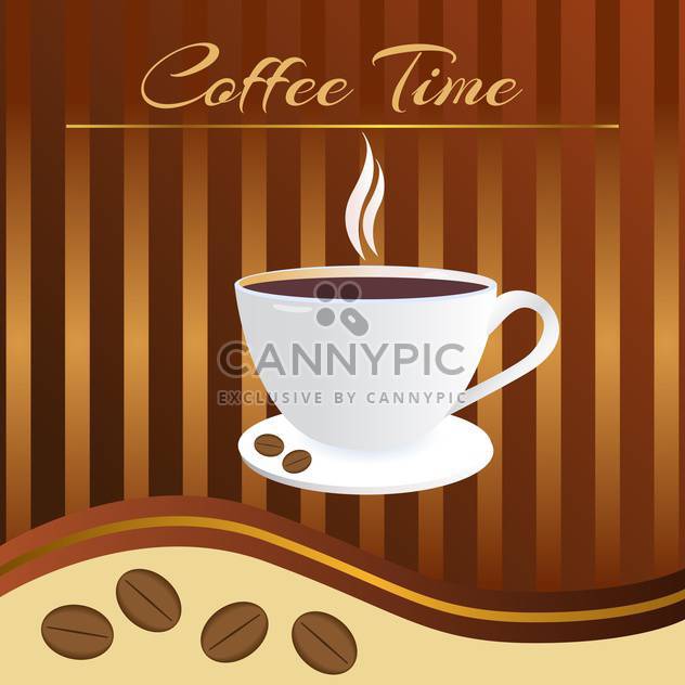brown color coffee time card - vector #127815 gratis