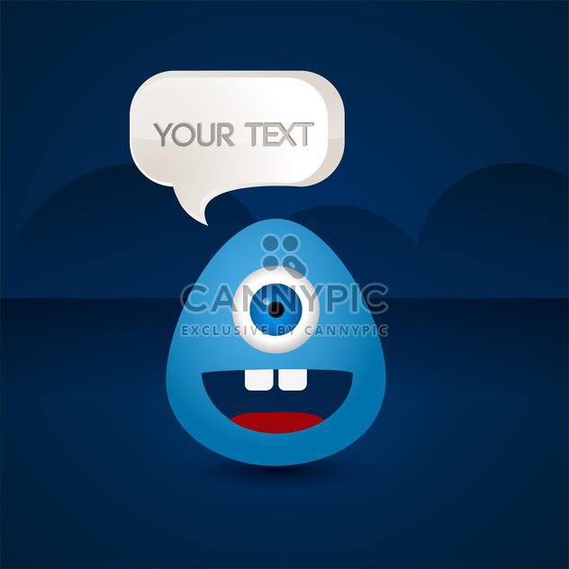 blue creature with text place on blue background - vector gratuit #127915 