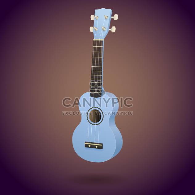 blue ukulele little guitar vector illustration - Free vector #128235