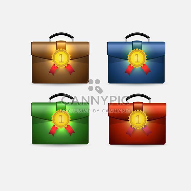 Set with school satchels with number one labels - Kostenloses vector #128255