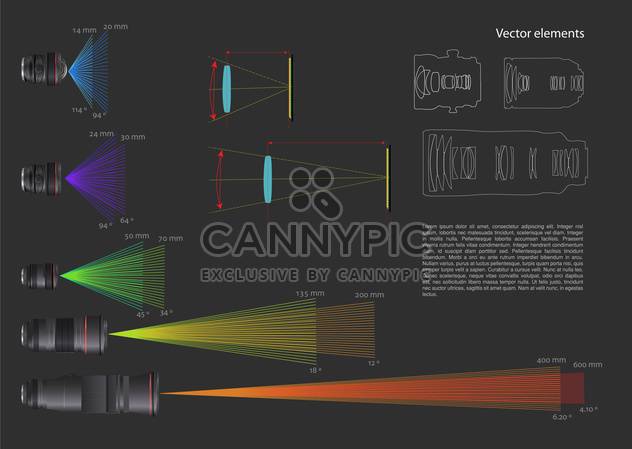 Set with lens vector infohraphic elements - Free vector #128305