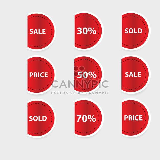Vector set of red discount labels - vector gratuit #128625 