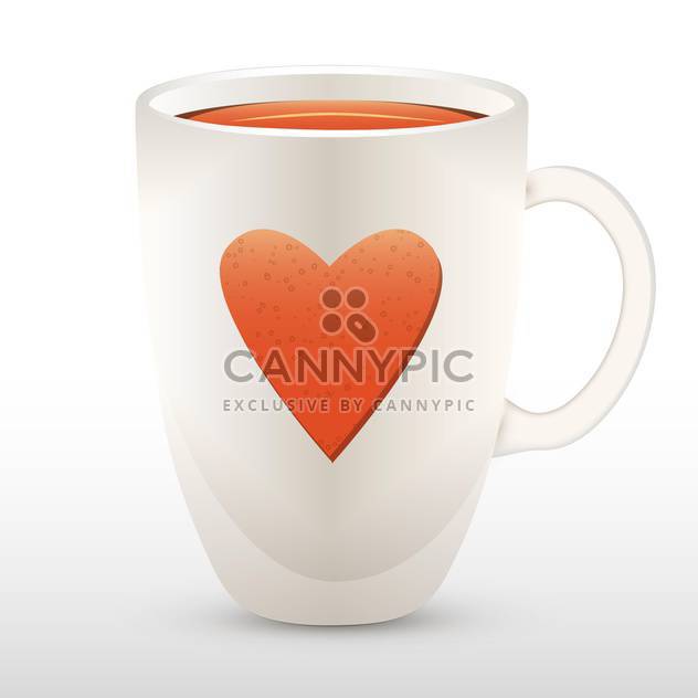 Vector illustration of cup of tea with heart. - Kostenloses vector #128635