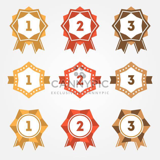 Set of vector retro ranking badges - бесплатный vector #128645
