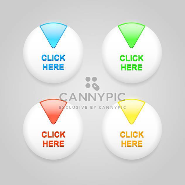 Vector set of white buttons with colorful sectors - Free vector #128845