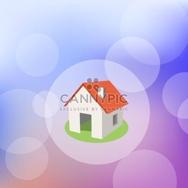 Vector illustration of home with red roof in bokeh circle - Kostenloses vector #128855