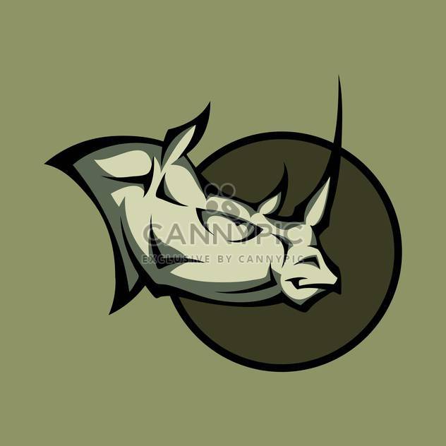 Vector illustration of a angry rhino head - бесплатный vector #128865