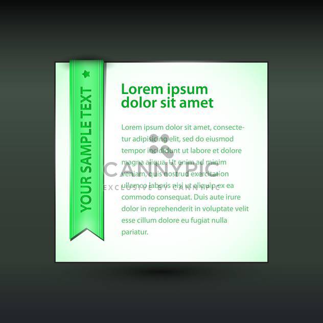 Vector banner with green ribbon on black background - бесплатный vector #129315