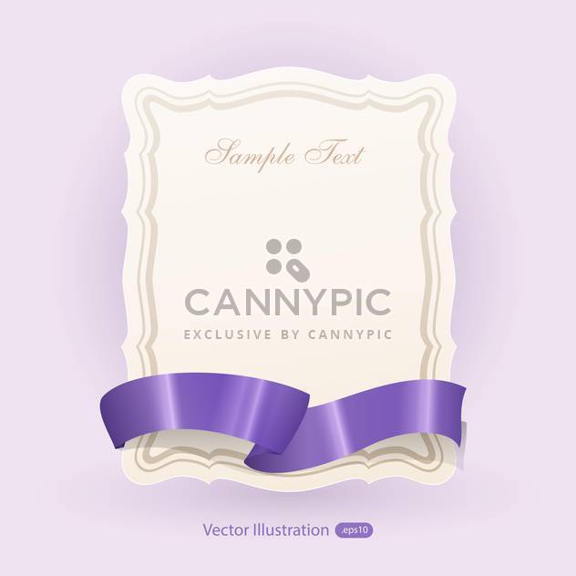 Vector banner with purple ribbon - бесплатный vector #129465