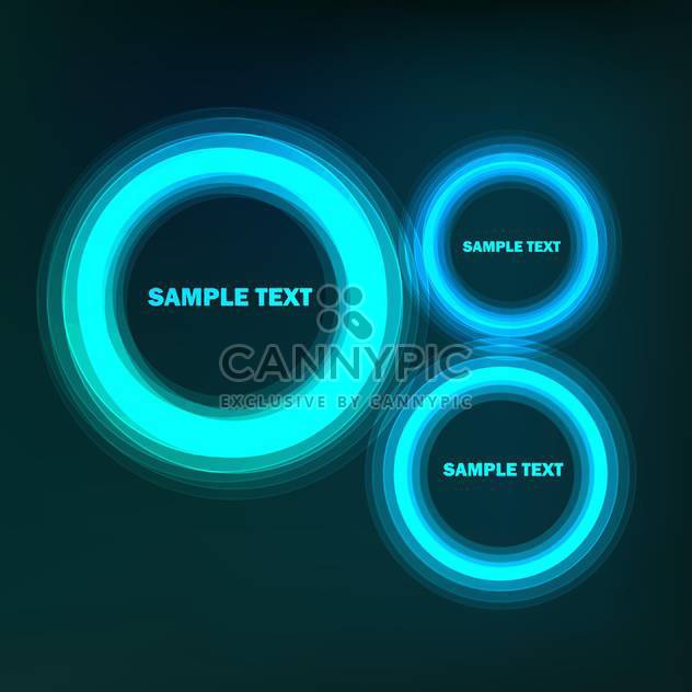 Vector set of blue web design bubbles on black background - vector gratuit #129535 