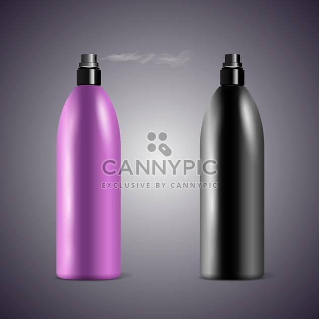 Vector illustration of cosmetic containers on gray background - Free vector #129665