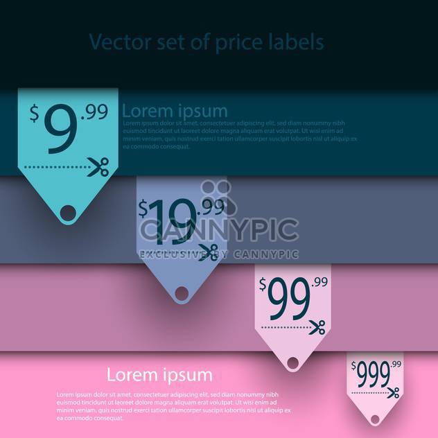 Vector set of sale labels on background with stripes - vector gratuit #129735 