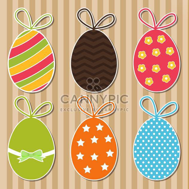 Vector set of bright colorful Easter eggs - vector gratuit #129885 