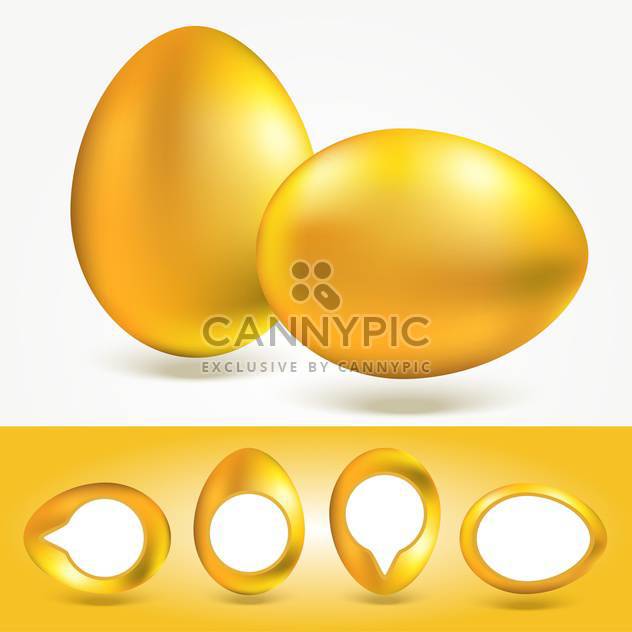 Vector yellow Easter eggs on white background - Free vector #130115