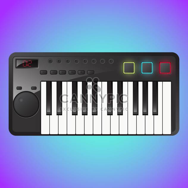 Vector illustration of synthesizer on blue and purple background - vector #130215 gratis