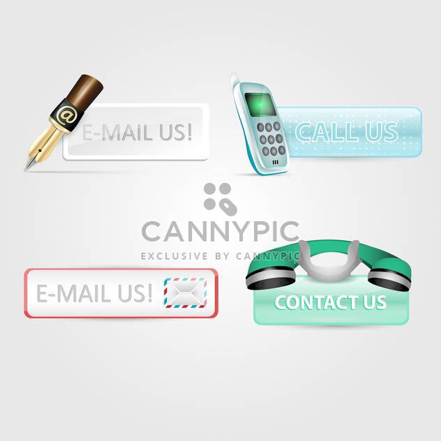 Set with contact us, e-mail us and call us web vector icons - бесплатный vector #130475