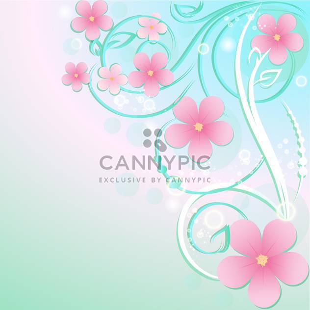 Greeting card with flowers and text place - vector gratuit #130565 