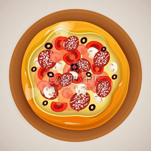 hot Pizza on grey background - vector gratuit #130665 