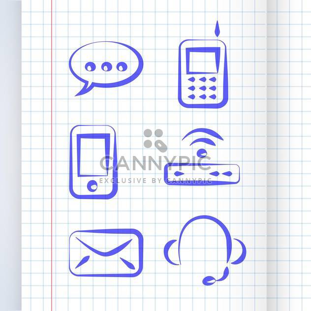 vector illustration of communication icon set - vector #130735 gratis
