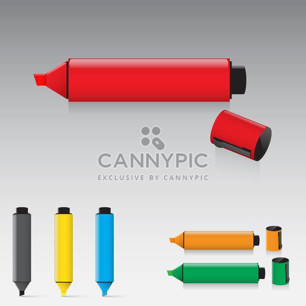 Set of highlighter pens vector illustration - Free vector #130915