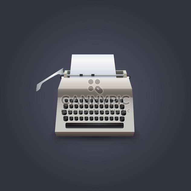 Vintage typewriter vector illustration on dark background - vector gratuit #130975 