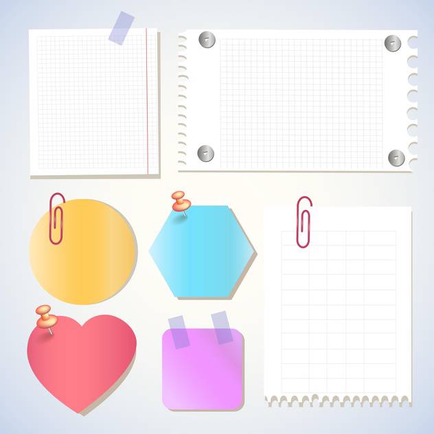 Paper notes, memo stickers vector Illustration - бесплатный vector #131115