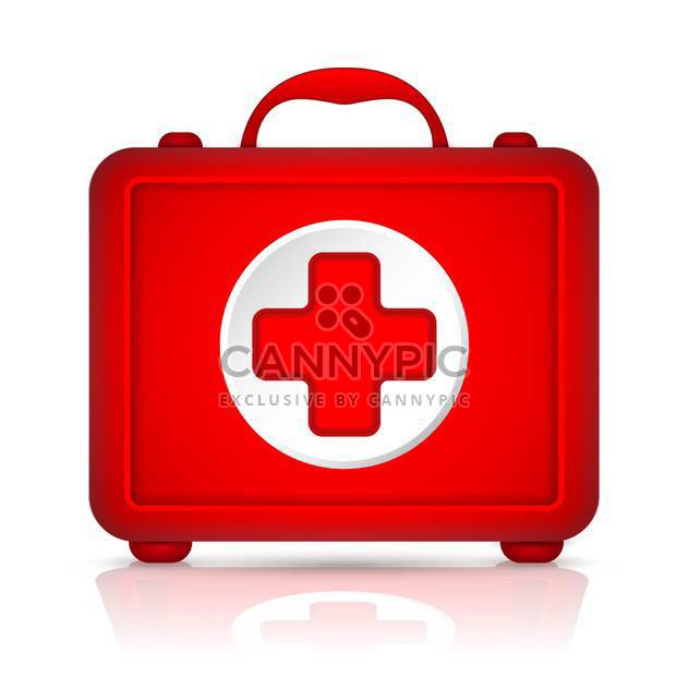 Red first aid kit vector illustration - Free vector #131225