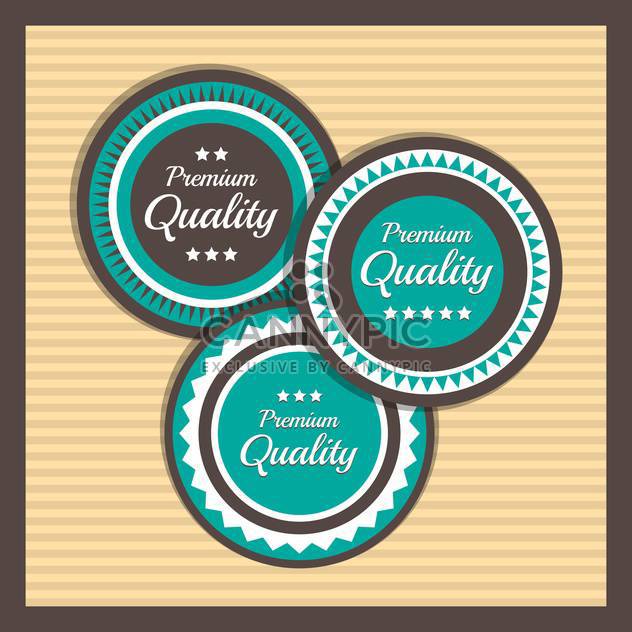 Collection of premium quality labels with retro vintage styled design - vector gratuit #131465 