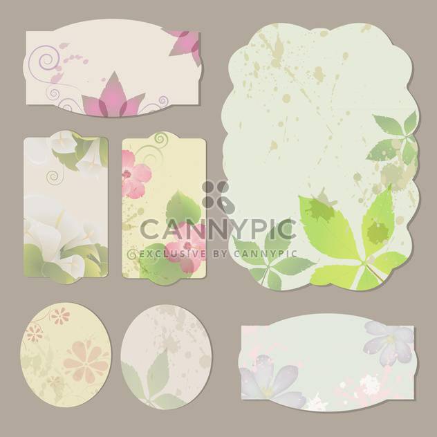 Collection of floral retro grunge labels, banners and emblems - Kostenloses vector #131595