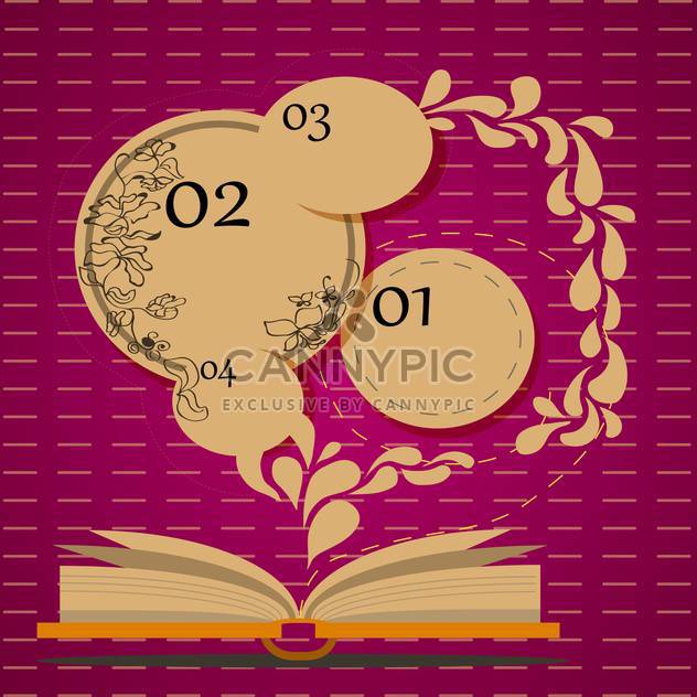 open book with info bubbles in education concept - vector gratuit #131885 