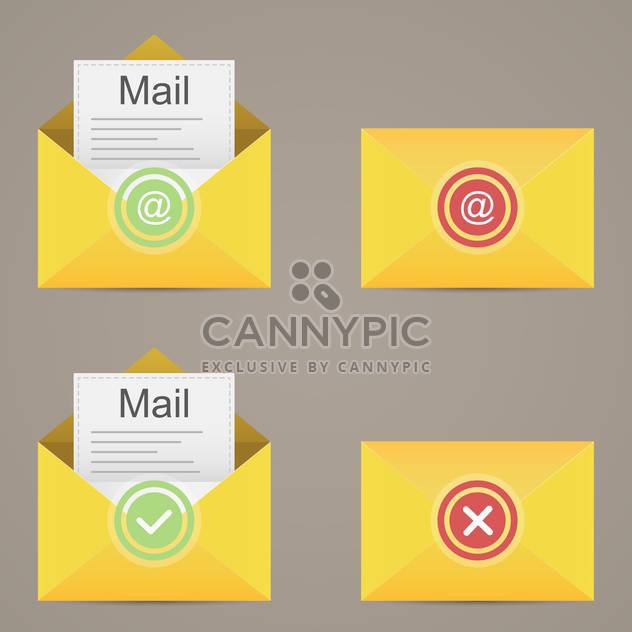 Yellow e-mail icons on grey background vector illustration - Kostenloses vector #131915