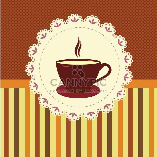 Vector illustration of tea cup on striped background - бесплатный vector #132075