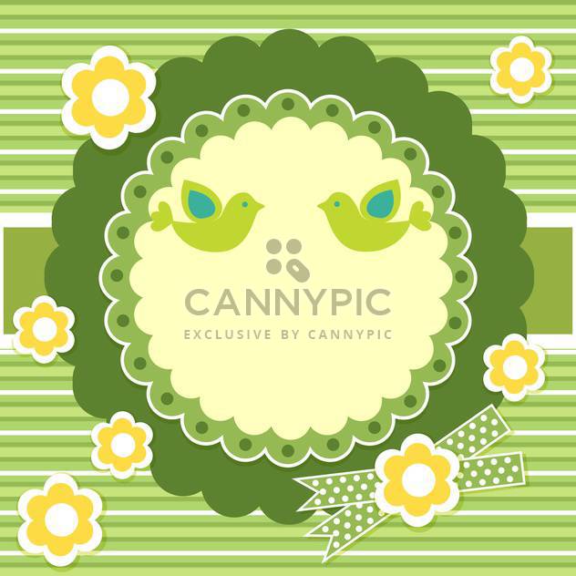 Vector floral frame on green background - Free vector #132095