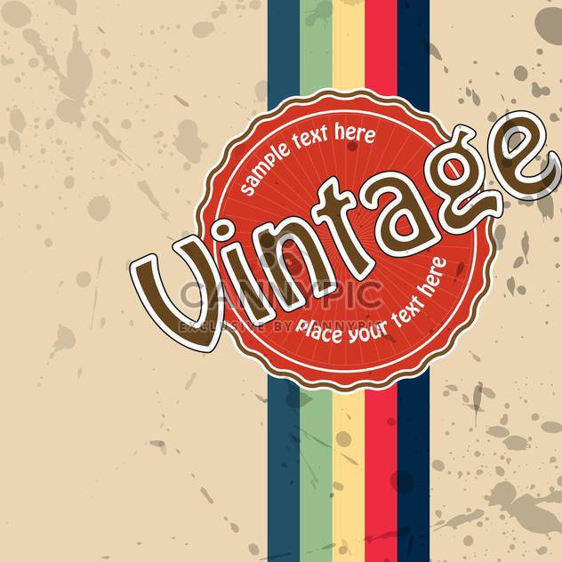 vector vintage label background with colorful lines - Free vector #132215