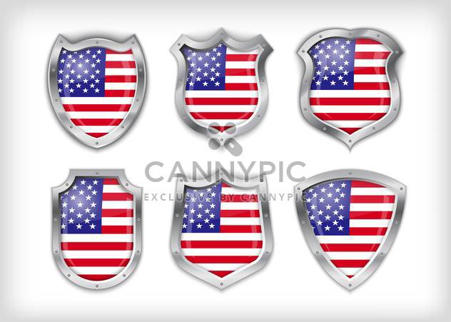Different icons with flag of USA,vector illustration - Free vector #132375