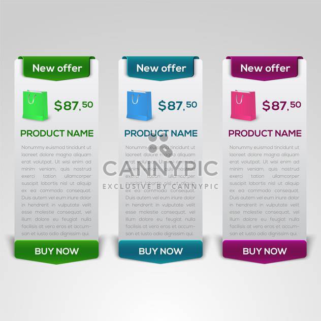 buy now and new offer button sets - vector #132565 gratis