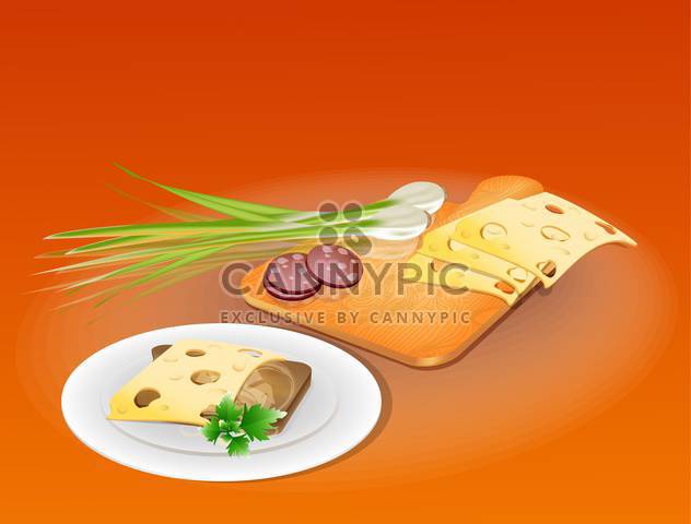 tasty sandwich with onion illustration - бесплатный vector #132645