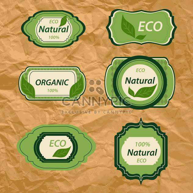 bio and eco vintage labels natural products - бесплатный vector #132765