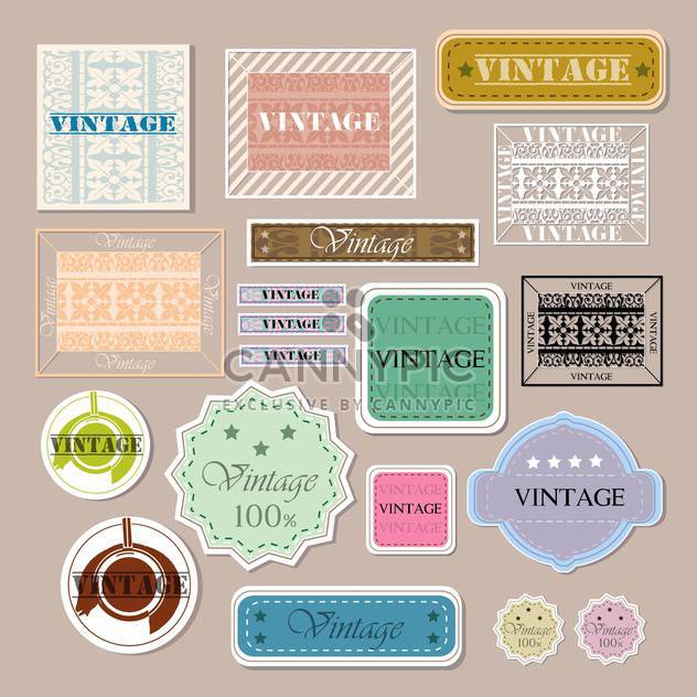 set of vector vintage labels - vector gratuit #133085 