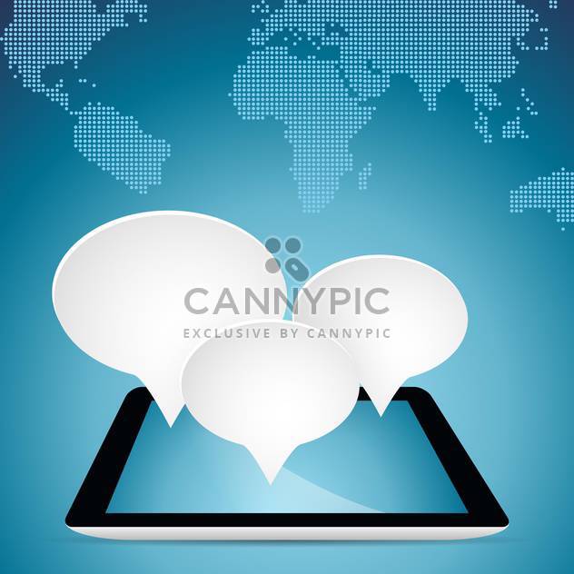 speech bubbles on tablet pc - Free vector #133165