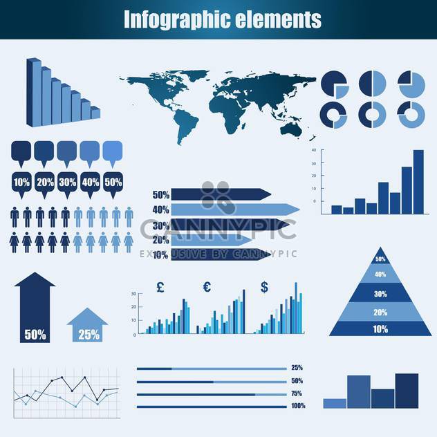 business infographic elements vector set - vector #133255 gratis