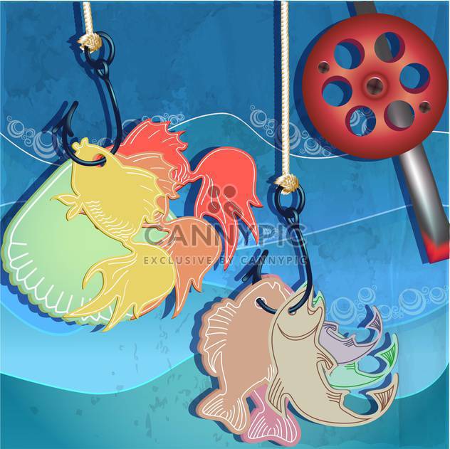fishing in sea water background - Kostenloses vector #133335