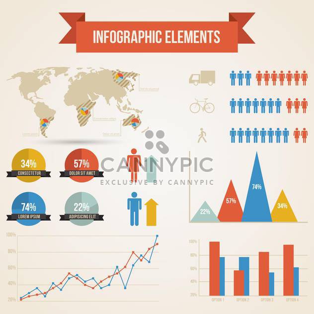 business population infographics set background - vector #133545 gratis