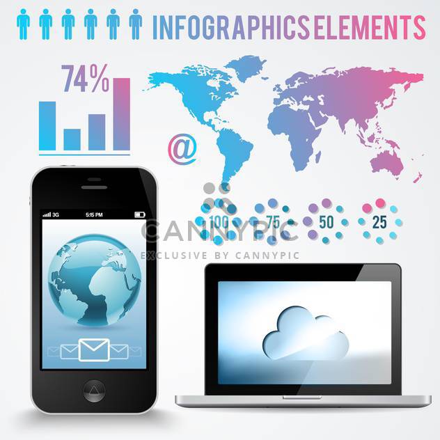 set elements of business infographic background - vector #133605 gratis