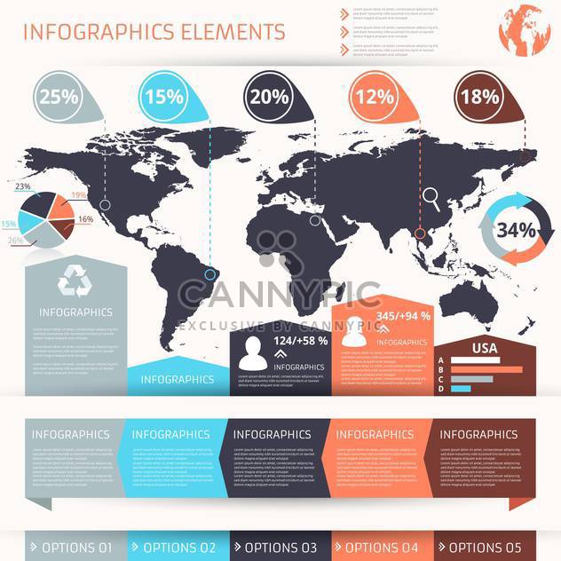 set of business infographics elements - Free vector #133655