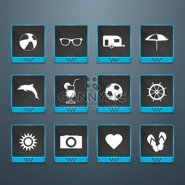 summer icons vacation background - Kostenloses vector #134125