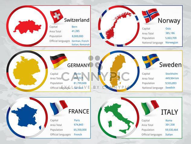 different countries flags set - vector gratuit #134325 