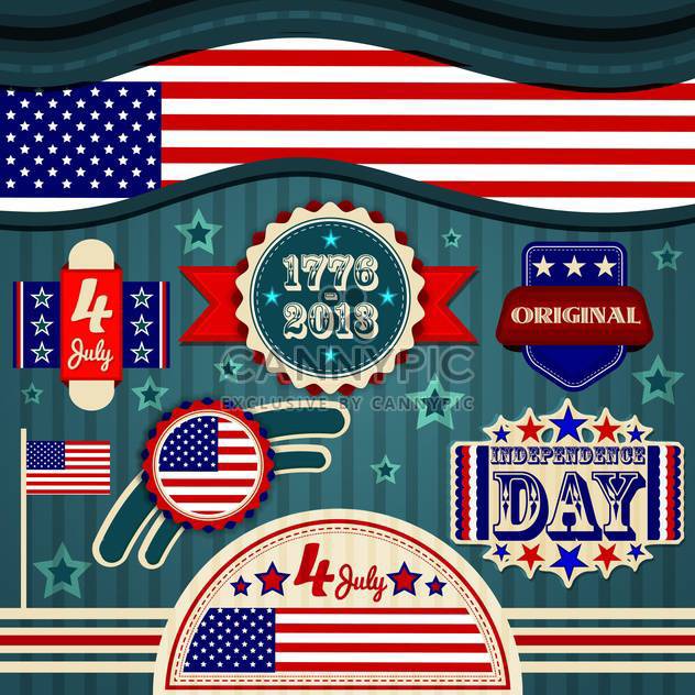 usa independence day labels - Free vector #134355